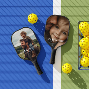 Bester Vater Aller Zeiten   Modern 2 Fotos  Pickleball Schläger