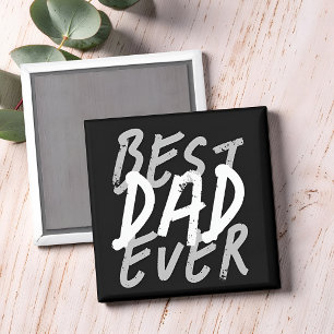 Bester Vater Aller Zeiten Modernes Schwarz und Gra Magnet