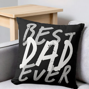Bester Vater Aller Zeiten Modernes Weiß und Grau G Kissen