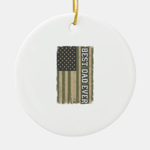 Bester Vater Aller Zeiten Patriotische Flagge Vint Keramik Ornament