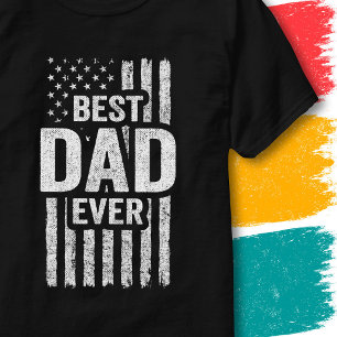 Bester Vater Aller Zeiten Patriotische Flagge Vint T-Shirt