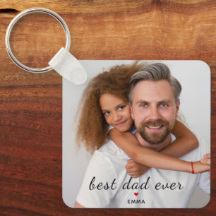 Bester Vater Aller Zeiten Süße Rote Herz Zwei Foto Schlüsselanhänger