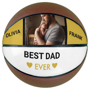 Bester Vater Aller Zeiten Vater Und Baby Foto Gold Basketball