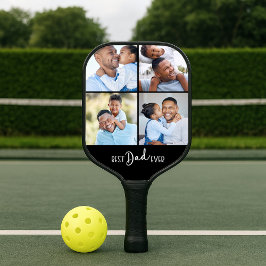 Bester Vater Aller Zeiten Vier-Foto-Collage Pickleball Schläger