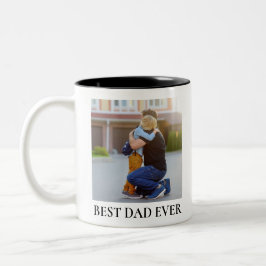 Bester Vater Aller Zeiten Vollfoto Personalisiert  Zweifarbige Tasse
