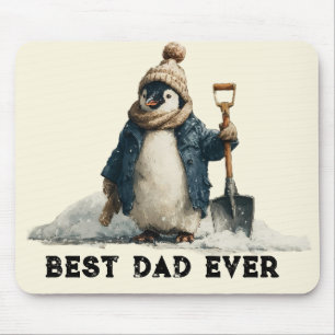 Bester Vater Aller Zeiten Winter Pinguin Design Mousepad