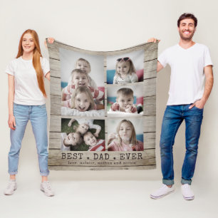 BESTER VATER ALLEZEIT Holz Auto Foto Kolorierung F Fleecedecke