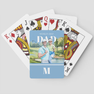 Bester Vater Benutzerdefiniertes Foto Monogramm Go Spielkarten
