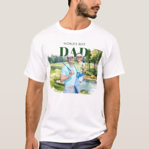 Bester Vater Benutzerfoto Monogramm Golfplatz T-Shirt