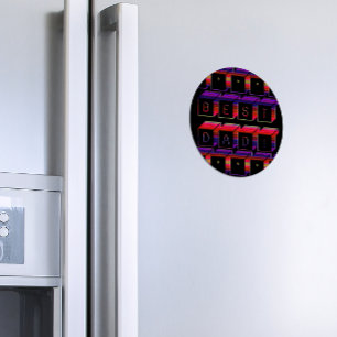 Bester Vater Blöcke Text rot und Lila Magnet