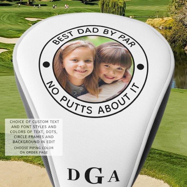 BESTER VATER BY PAR Foto Monogram Funny Golf Headcover (Von Creator hochgeladen)