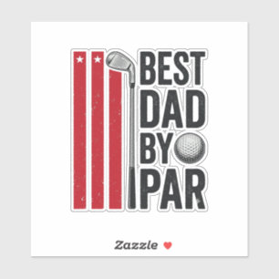 Bester Vater By Par Golf Dad Vintage Design_1 Aufkleber