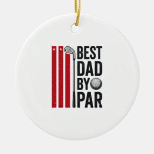 Bester Vater By Par Golf-Vater Vintage-Design_1 Keramik Ornament