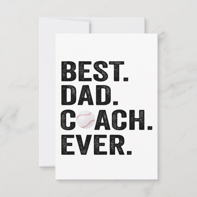 Bester Vater Coach je Baseball Vatertag Geschenk Dankeskarte (Vorderseite)