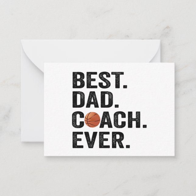 Bester Vater Coach je Basketball Pater Sportgesche Mitteilungskarte (Vorderseite)
