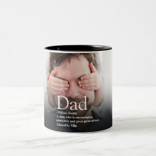 Bester Vater, Daddy, Papa Definition Foto Zweifarbige Tasse
