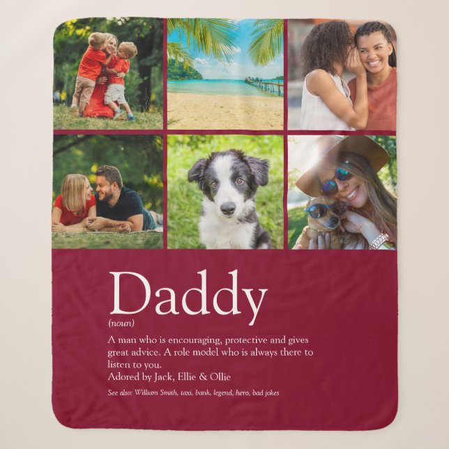 Bester Vater Daddy Vater Definition 6 Foto Burgund Sherpadecke (Vorderseite)
