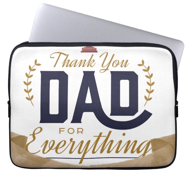 Bester Vater – Danke-Design Laptopschutzhülle (Vorderseite)