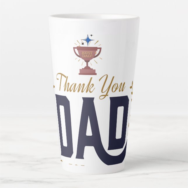 Bester Vater – Danke-Design Milchtasse (Vorderseite)