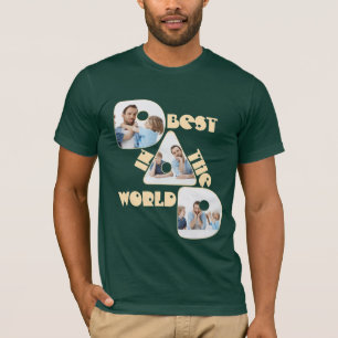 BESTER VATER DER WELT, 3-Foto-Collage hellpeach T-Shirt