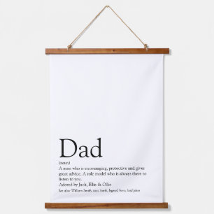 Bester Vater der Welt, Definition von Dad, Daddy,  Wandteppich Mit Holzrahmen