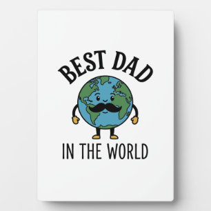 Bester Vater der Welt Earth Schnurrbart Shirt Desi Fotoplatte