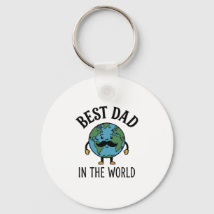 Bester Vater der Welt Earth Schnurrbart Shirt Desi Schlüsselanhänger