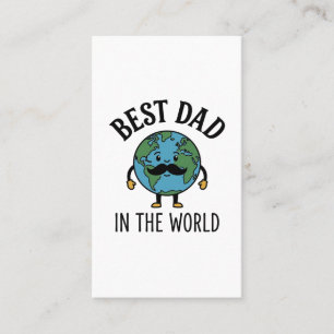 Bester Vater der Welt Earth Schnurrbart Shirt Desi Visitenkarte