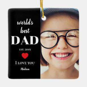 Bester Vater der Welt Ich liebe dich Benutzerdefin Keramikornament