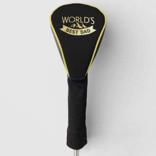 Bester Vater der Welt in Schwarz und Gold Golf Headcover