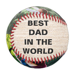 Bester Vater der Welt, Personalisiert 2 Foto Baseb Baseball