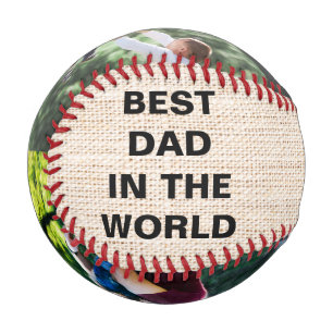 Bester Vater der Welt, Personalisiert 2 Foto Baseb Baseball