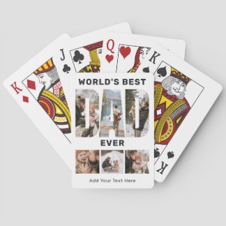 Bester Vater der Welt, personalisiert mit 6 Fotos Spielkarten