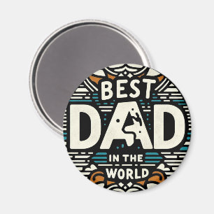 Bester Vater der Welt - Retro-Geometrie Magnet
