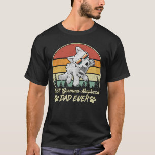 Bester Vater des Weißen Hirten je Retro Dog Fath T-Shirt