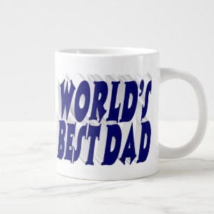 Bester Vater dunkelblau 3D-Text Jumbo-Tasse