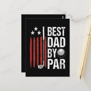 Bester Vater Durch Par Golf Humor Postkarte