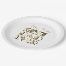 Bester Vater Ever Elegante Imitate Goldener Text a Pappteller