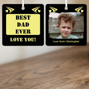 Bester Vater ever liebe dich 1 Foto gelb Ornament Aus Metall