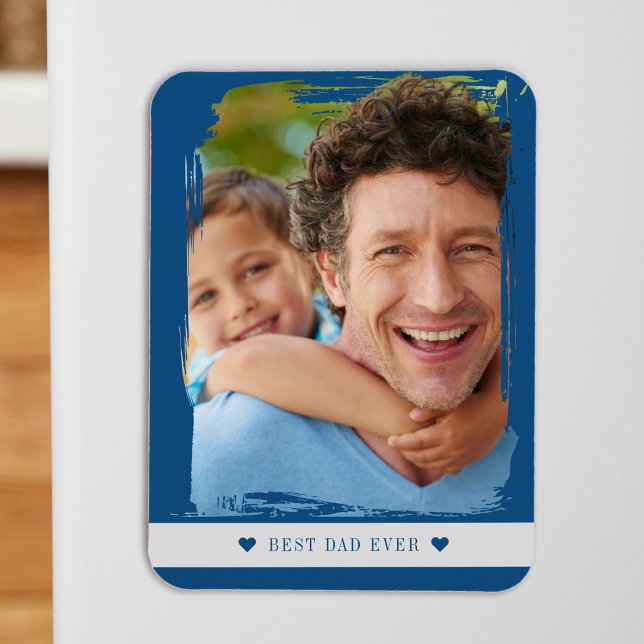 Bester Vater ever mit individuellem Foto Magnet (Von Creator hochgeladen)