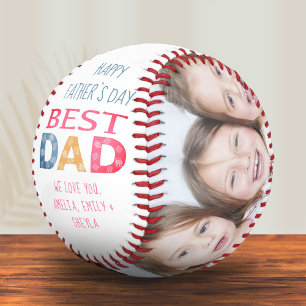 Bester Vater Farbige Typografie 2 Foto-Collage Bas Baseball