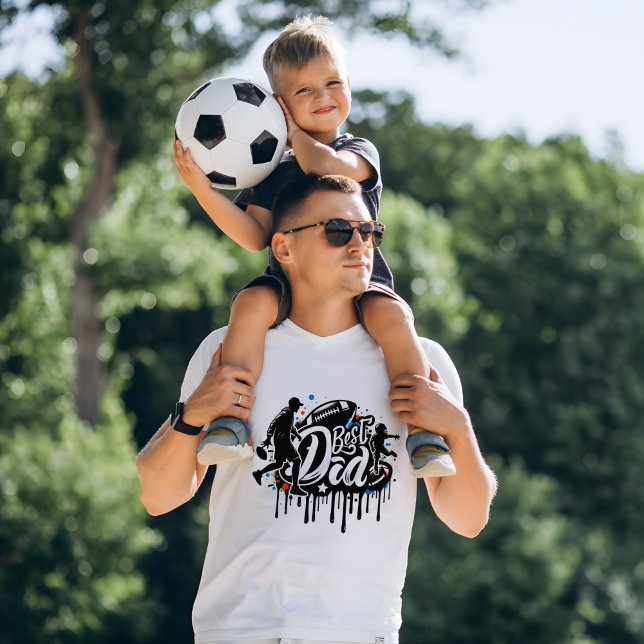 Bester Vater Football Vater und Sohn, Graffiti T - T-Shirt (Von Creator hochgeladen)