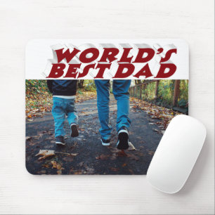 Bester Vater Foto burgundy 3d Text Mousepad