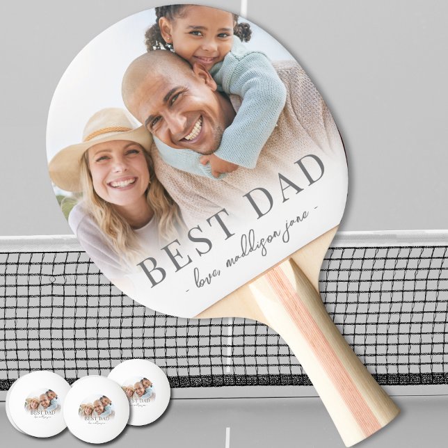 Bester Vater Foto Vater Tischtennis Schläger (Best Dad Photo Father Ping Pong Paddle)