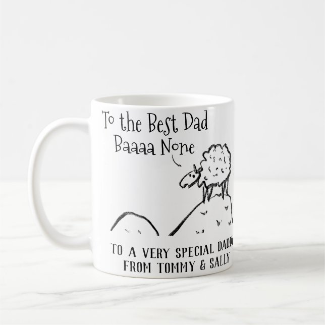 Bester Vater Funny Sheep Sprichwort a Pub Kaffeetasse (Links)