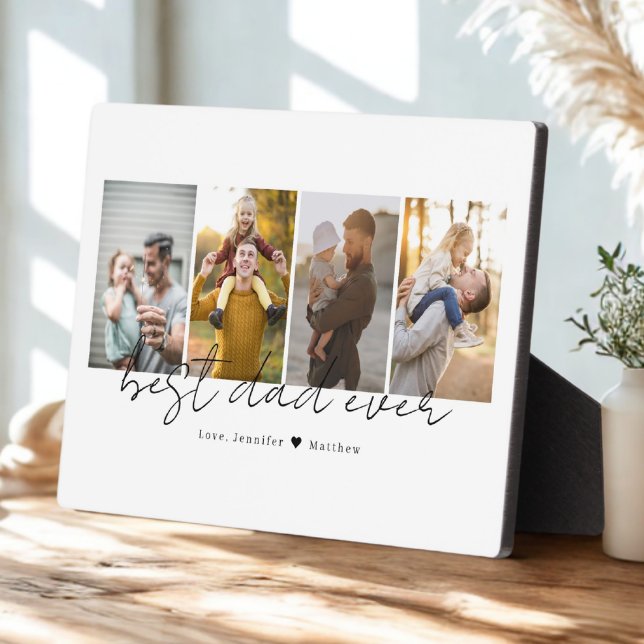 Bester Vater für alle 4 Fotos - Benutzerdefiniert Fotoplatte (Von Creator hochgeladen)