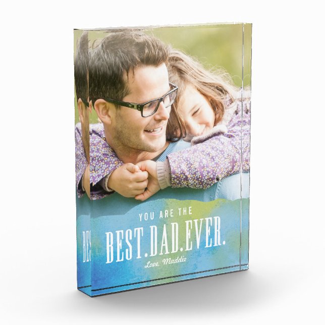 Bester Vater für Aquarellfarben je Acrylglas-Foto- Fotoblock (Links)