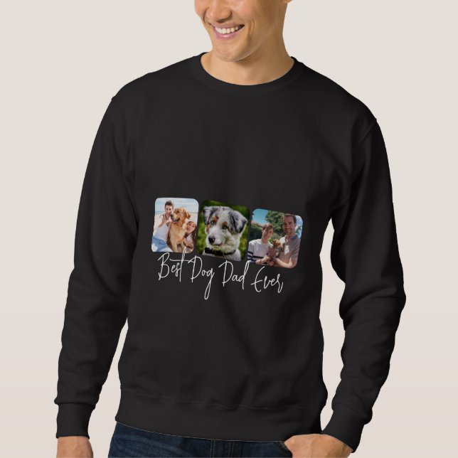 Bester Vater für Hunde - Individuelle 3-Foto Colla Sweatshirt (Vorderseite)
