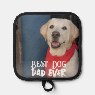 Bester Vater für Hunde mit modernem Bild und Text Topflappen