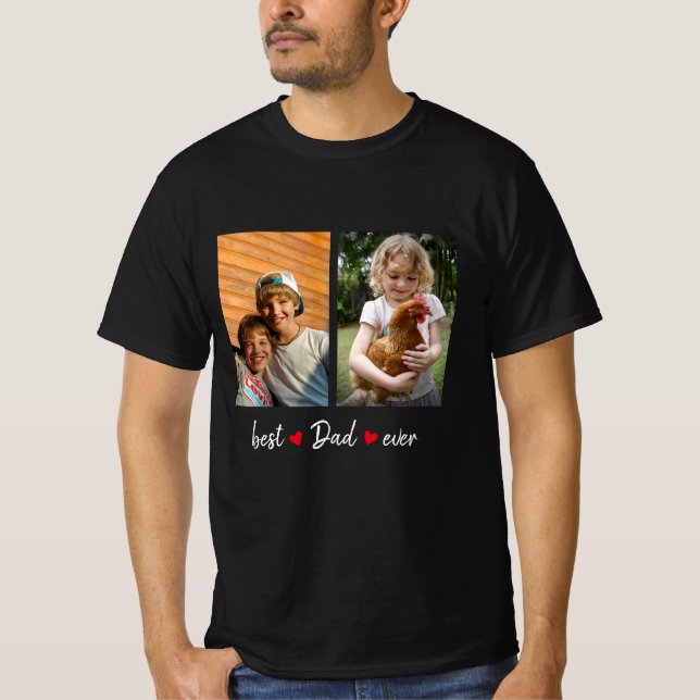 Bester Vater für jedes Black 2 Foto T-Shirt (Vorderseite)